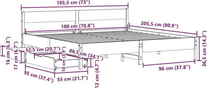 Image du produit vidaXL Bettgestell (180 x 200 cm)