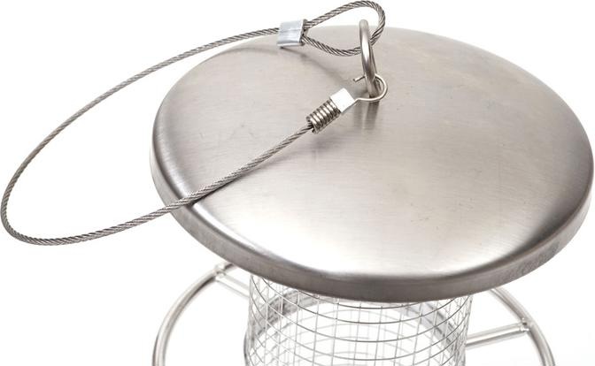 Produktbild Mendler Vogelfutterstation HWC-G90, Futterspender Futtersäule, Edelstahl 27cm