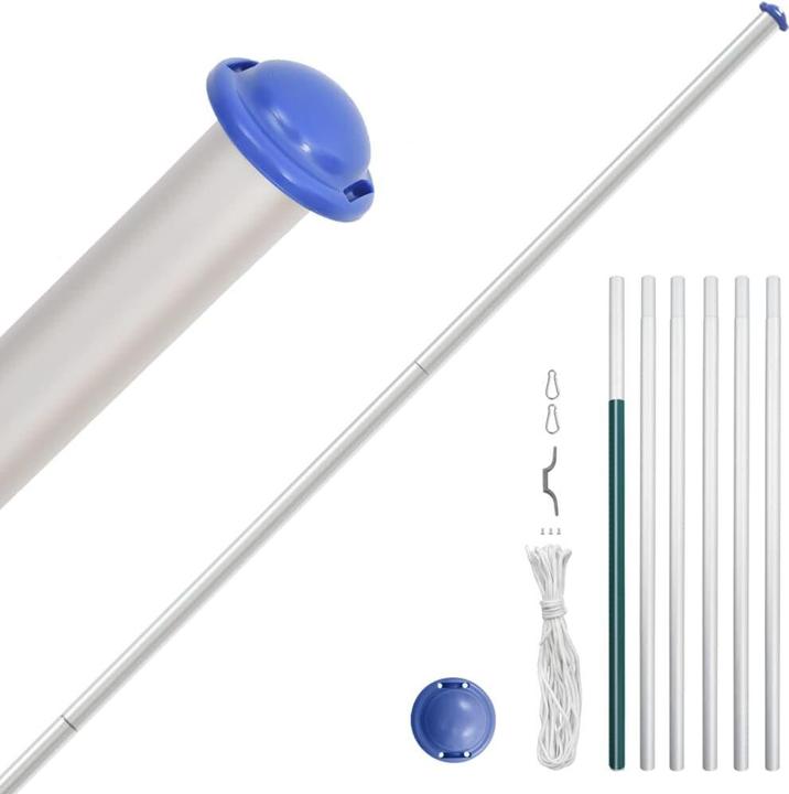 Immagine prodotto VidaXL Asta per bandiera divisibile argento 6,23 m in alluminio, colore