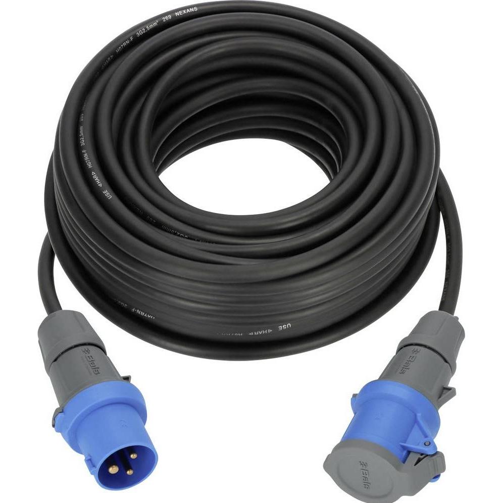 Brennenstuhl, Prolunga, 1168650625 Strom Verlängerungskabel Schwarz, Grau, Blau 25 m H07R (25 m, CEE 16/3)