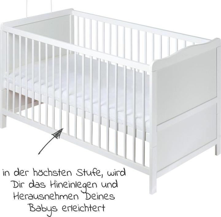 Produktbild jonka Gitterbetten Babybett-Komplett-Set Mona inkl. Bettwäsche, Himmel (70 x 140 cm)