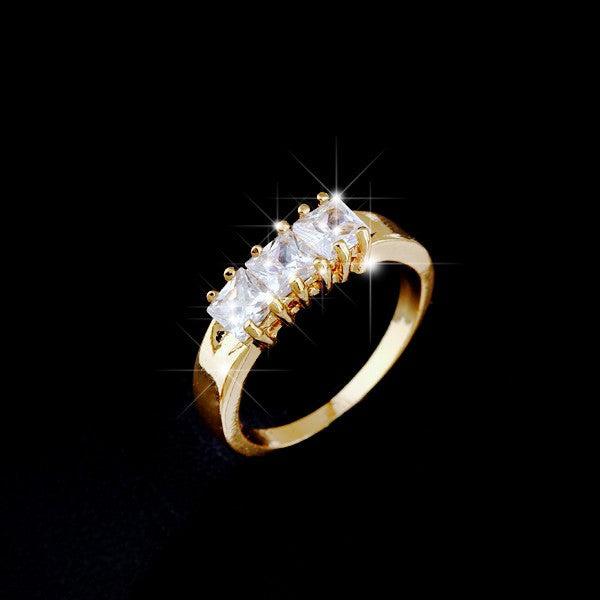 Actual product image Hermex Gold ring RGP with cubic zirconia - gold size 59 (59)