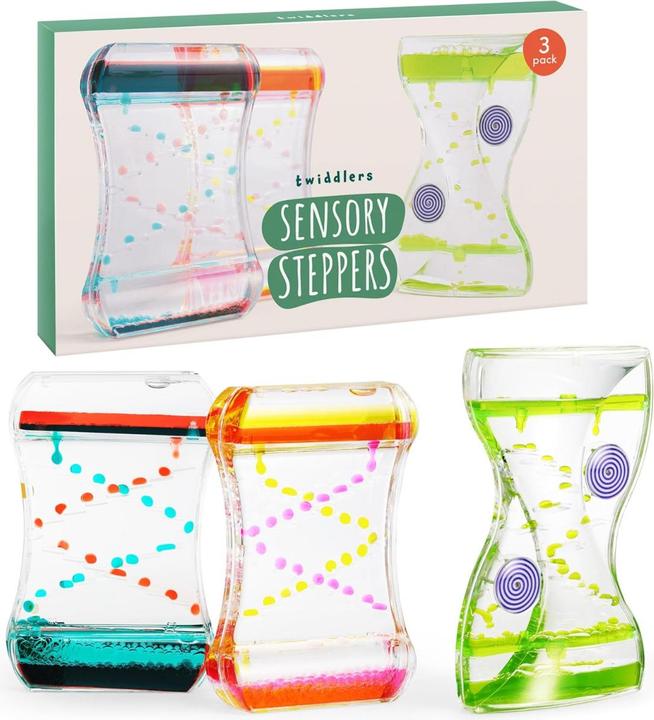 The twiddlers Flüssige Sanduhr Stepping Liquid Motion Timer 3er-Set