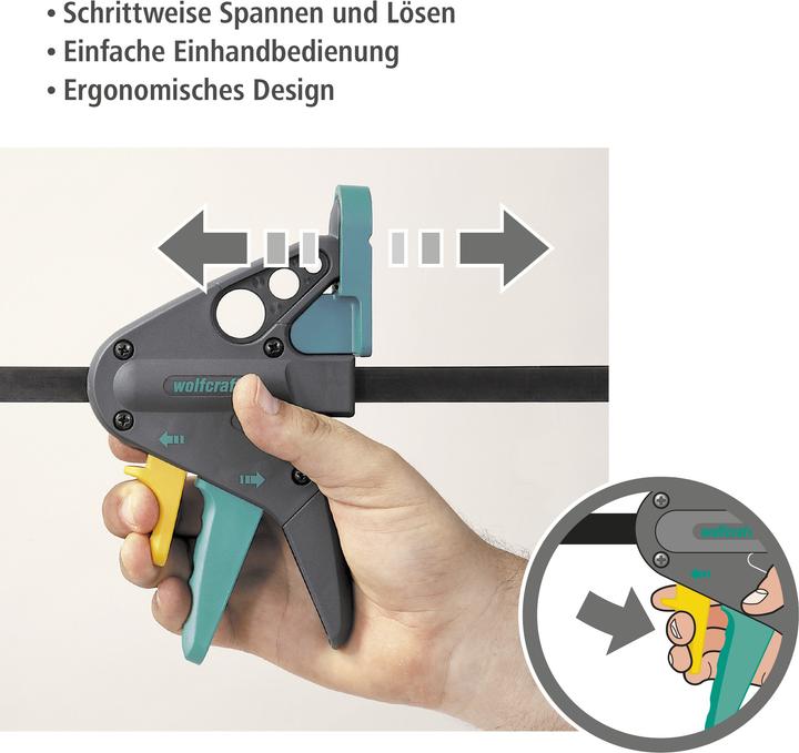 Produktbild wolfcraft 1 EHZ- Einhandzwinge PRO 65/150mm (150 mm)
