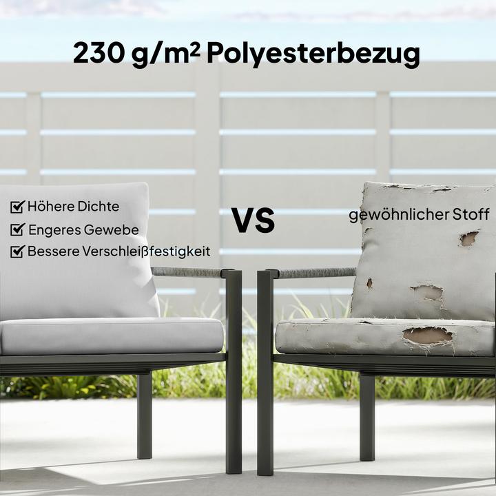 Actual product image Outsunny Gartenmöbel Set Stahl, Polyester Hellgrau