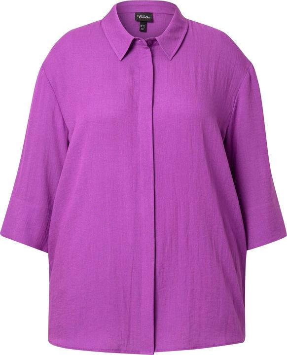 Produktbild Ulla Popken Hemdbluse, Rückenfalte, Hemdkragen, 3/4-Arm (60)