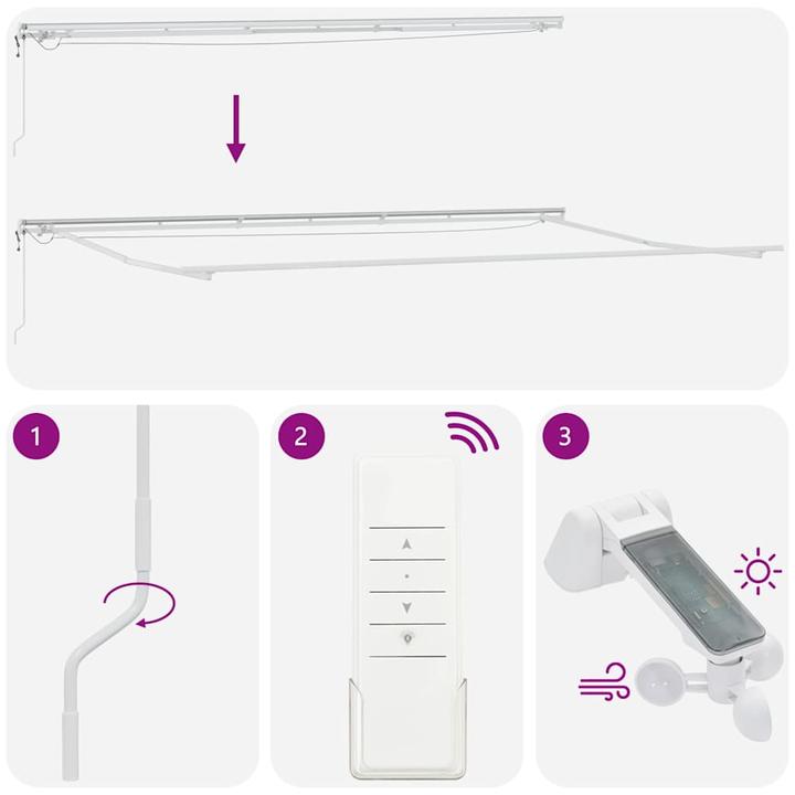Produktbild vidaXL Markise Gelenkarmmarkise Sonnenmarkise Automatisch mit LED 600x300cm (6 m)