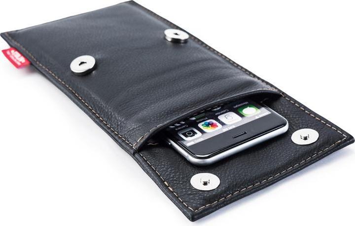 Produktbild Stalin PhoneBag Echtleder Big schwarz mit dunkelgrauen Nähten (Universal)