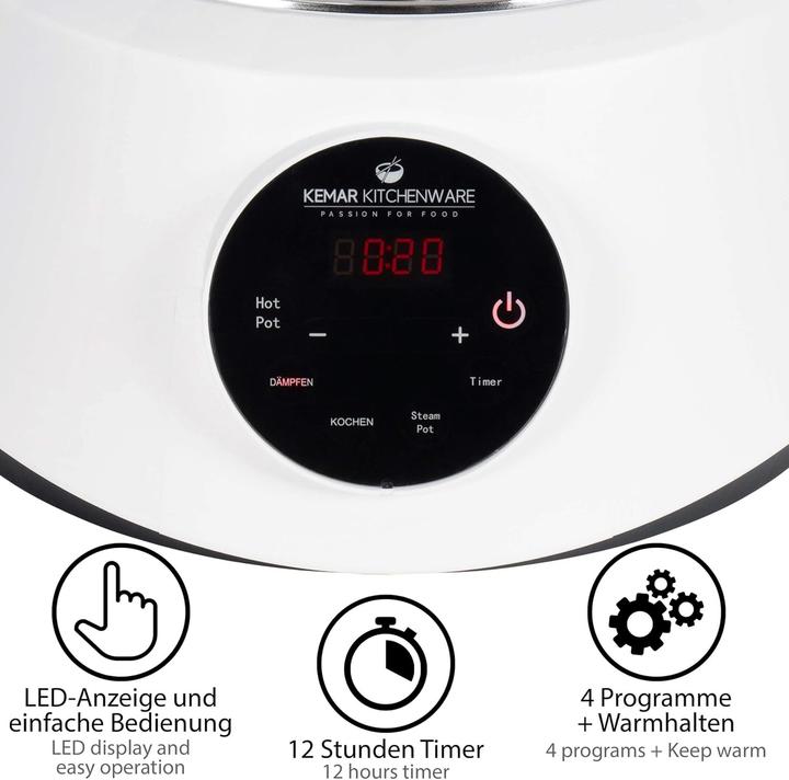 Produktbild KeMar Kitchenware Dampfgarer & Hot Pot mit Touch Display und Timer