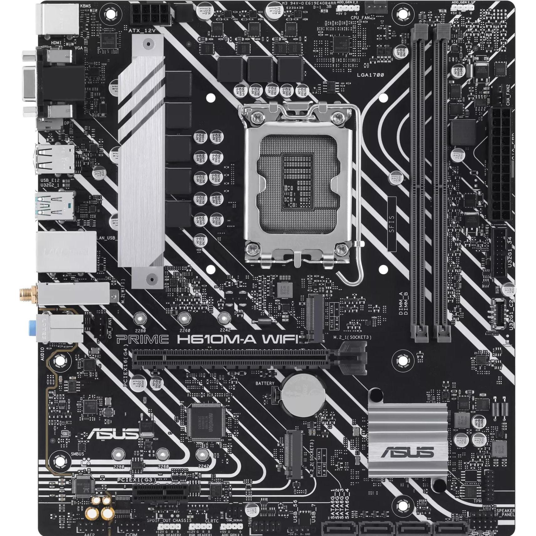 ASUS PRIME H610M-A WIFI (LGA 1700, Intel H610, mATX), Mainboard