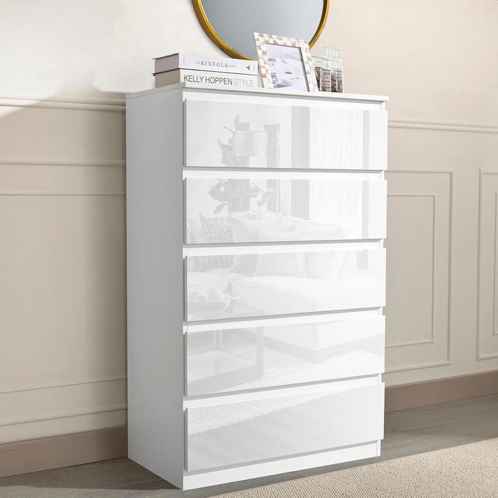 HTI-Living Sideboard Kenji 5 Schubladen Hochglanz Weiss