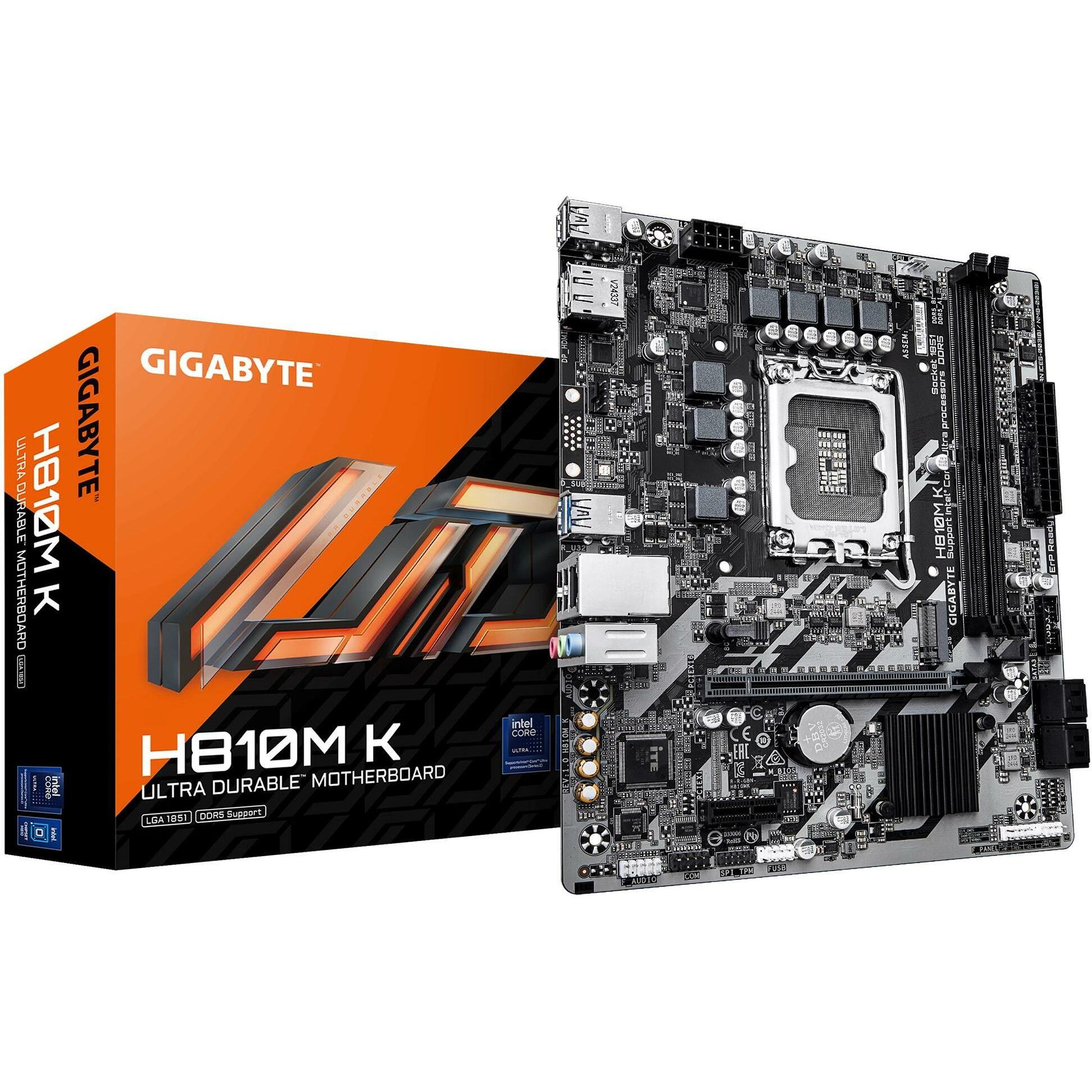 Gigabyte H810M K (H810,S1851,mATX,DDR5 (LGA 1851, Intel H810, mATX), Mainboard