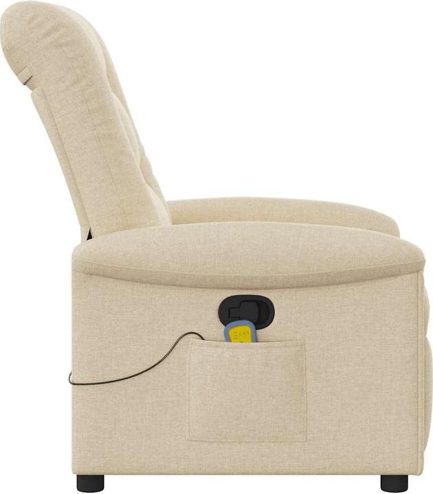 Immagine prodotto VidaXL Poltrona massaggiante in tessuto crema poltrona massaggiante TV poltrona con funzione massaggio