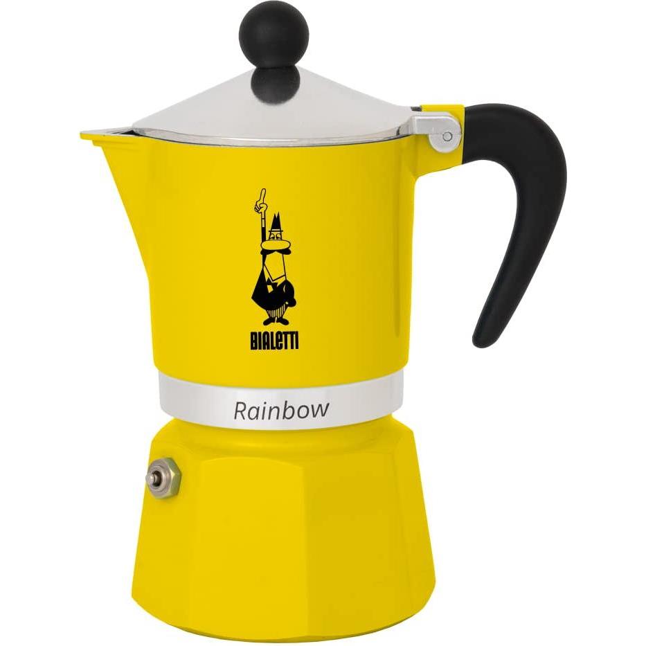 Bialetti Giallo Alluminio Arcobaleno, Caffettiera Moka,