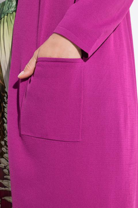 Produktbild Ulla Popken Long-Strickjacke, Stehkragen, offene Form, Langarm (50)