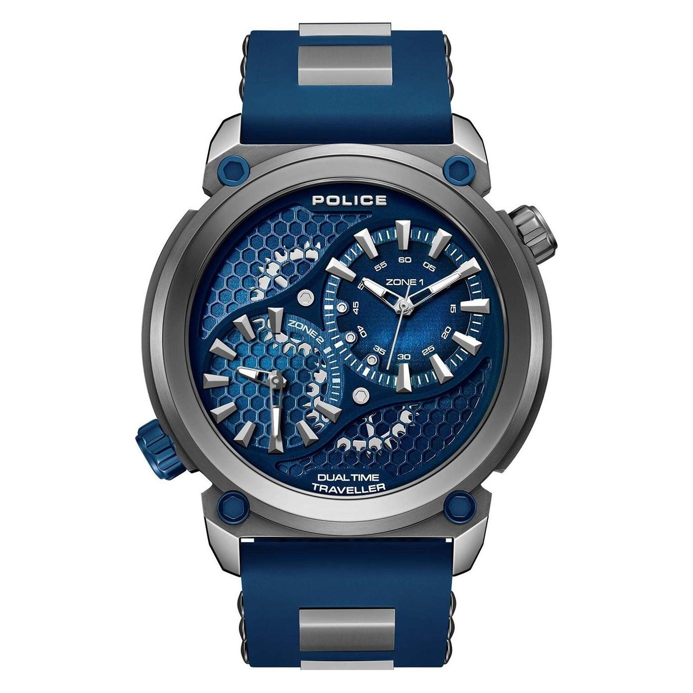 Police, Horloge, Boa, Zwart, Grijs, Turkoois, Blauw, (Analoog Horloge, 48 mm)