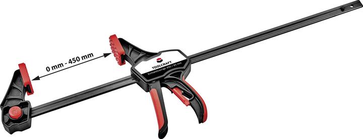 Produktbild Toolcraft Einhandzwinge 450 x 85 mm 1500 Nm (450 mm)