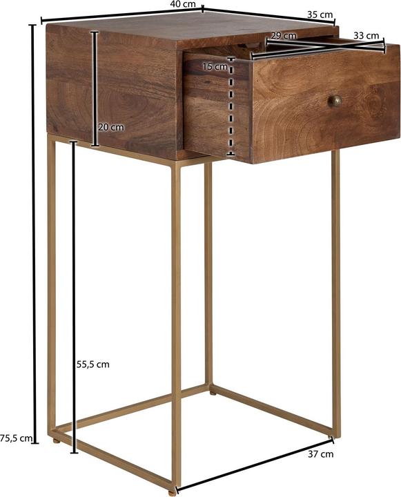 Produktbild FineBuy Nachttisch (40 x 35 x 75.50 cm)