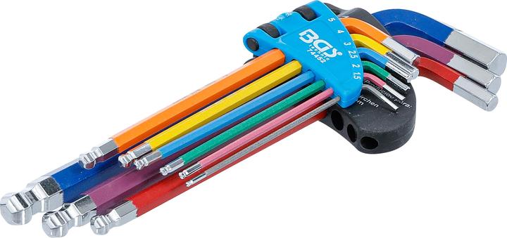 Actual product image BGS L-Type Wrench Set | Multicolour | internal Hexagon, internal Hexagon with Ball Head 1.5 - 10 mm |...