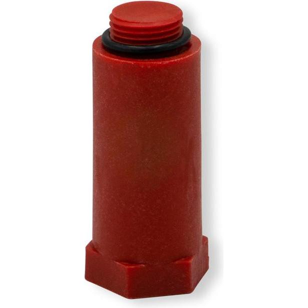 Sanpro, Rohrverbindungstechnik, Kunststoff Baustopfen rot mit Kunststoff Gewinde 1/2" und O-Ring