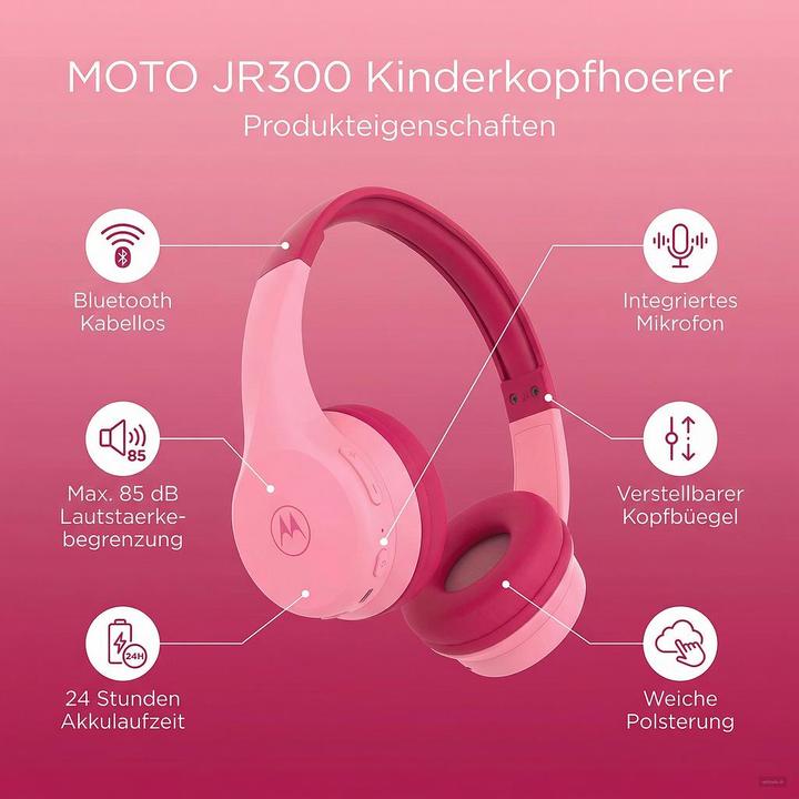 Actual product image Motorola Headphone MOTO JR300 PNK