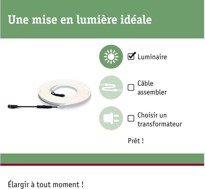 Image du produit Paulmann Bande LED Plug & Shine (Blanc chaud, 500 cm, Extérieur)