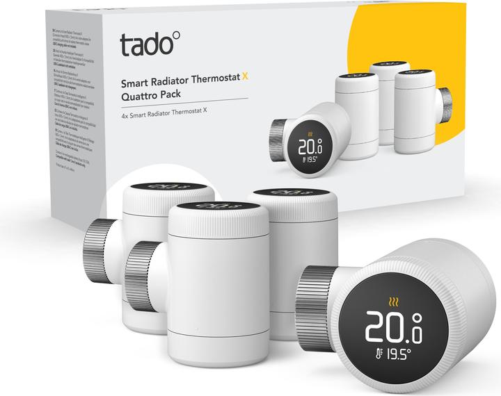 Actual product image tado° Smart Radiator Thermostat X - Quattro Pack