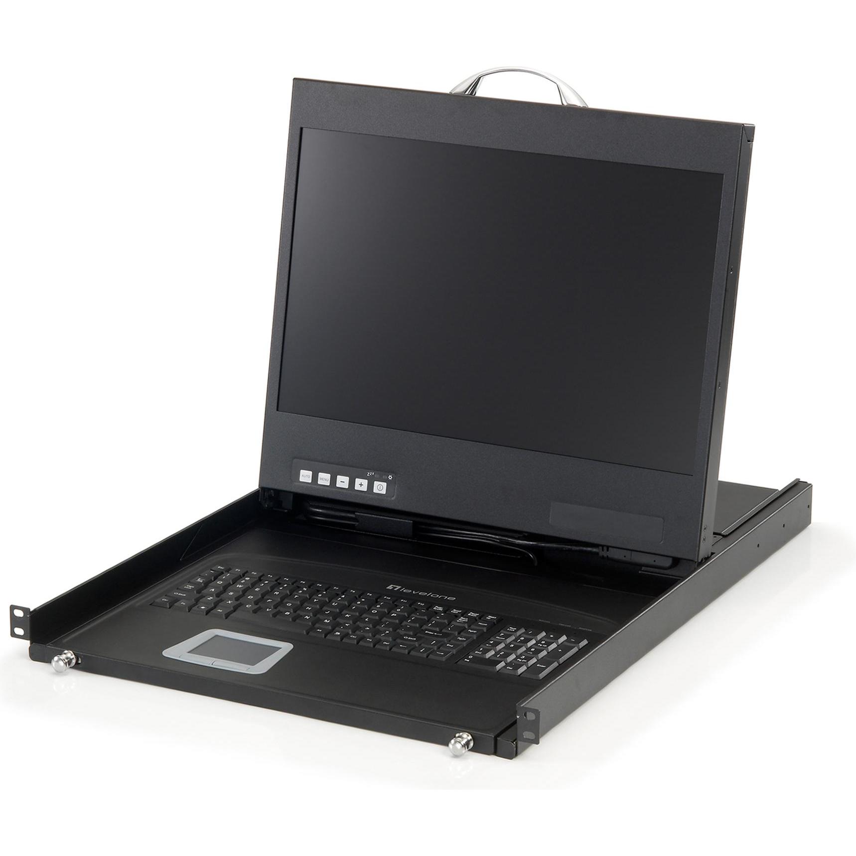 LevelOne KMV-8901UK 19 Zoll Widescreen LCD KVM Rack Console, KVM Switch