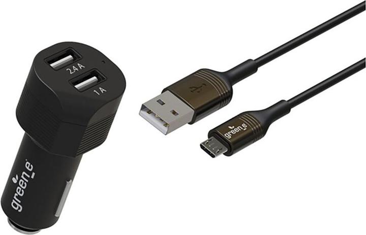 Produktbild Green_e KIT CHARGEUR VOITURE 17W 2USB A + CABLE MICRO USB 1.3M
