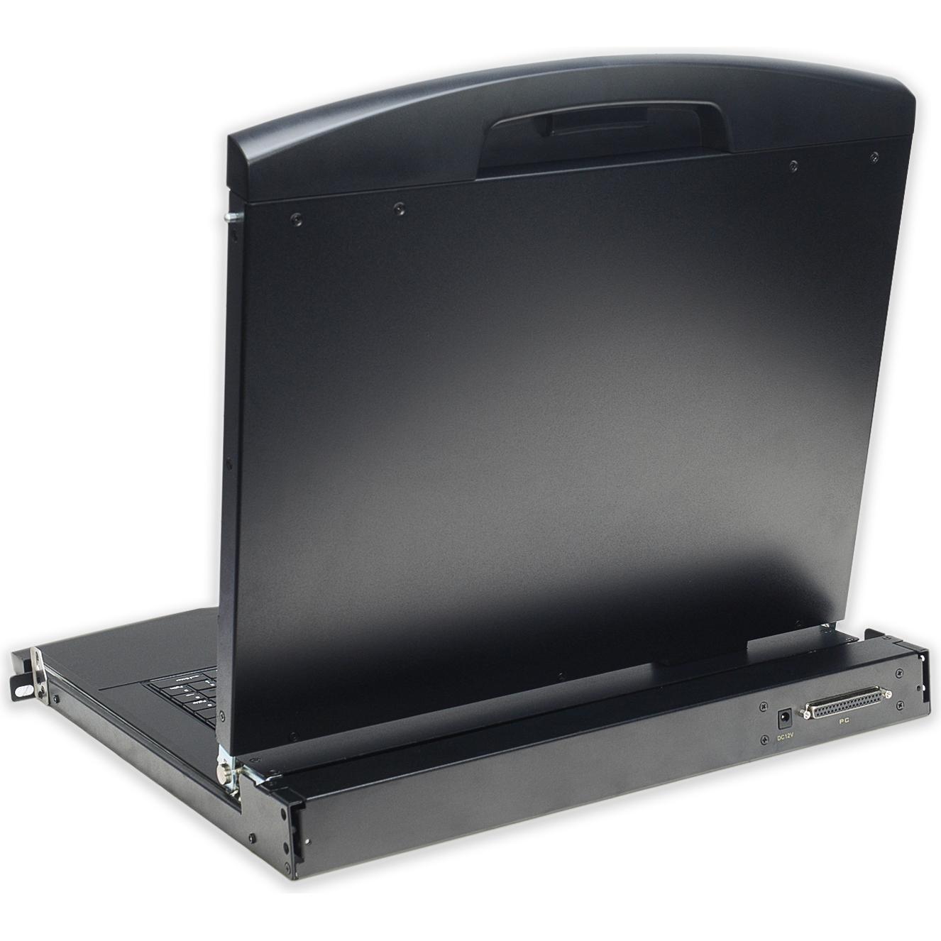 Digitus Modulare Konsole mit 43,2cm 17Zoll TFT ohne Tastaur ohne KVM Modul RAL 9005 - schwarz, KVM Switch, Schwarz