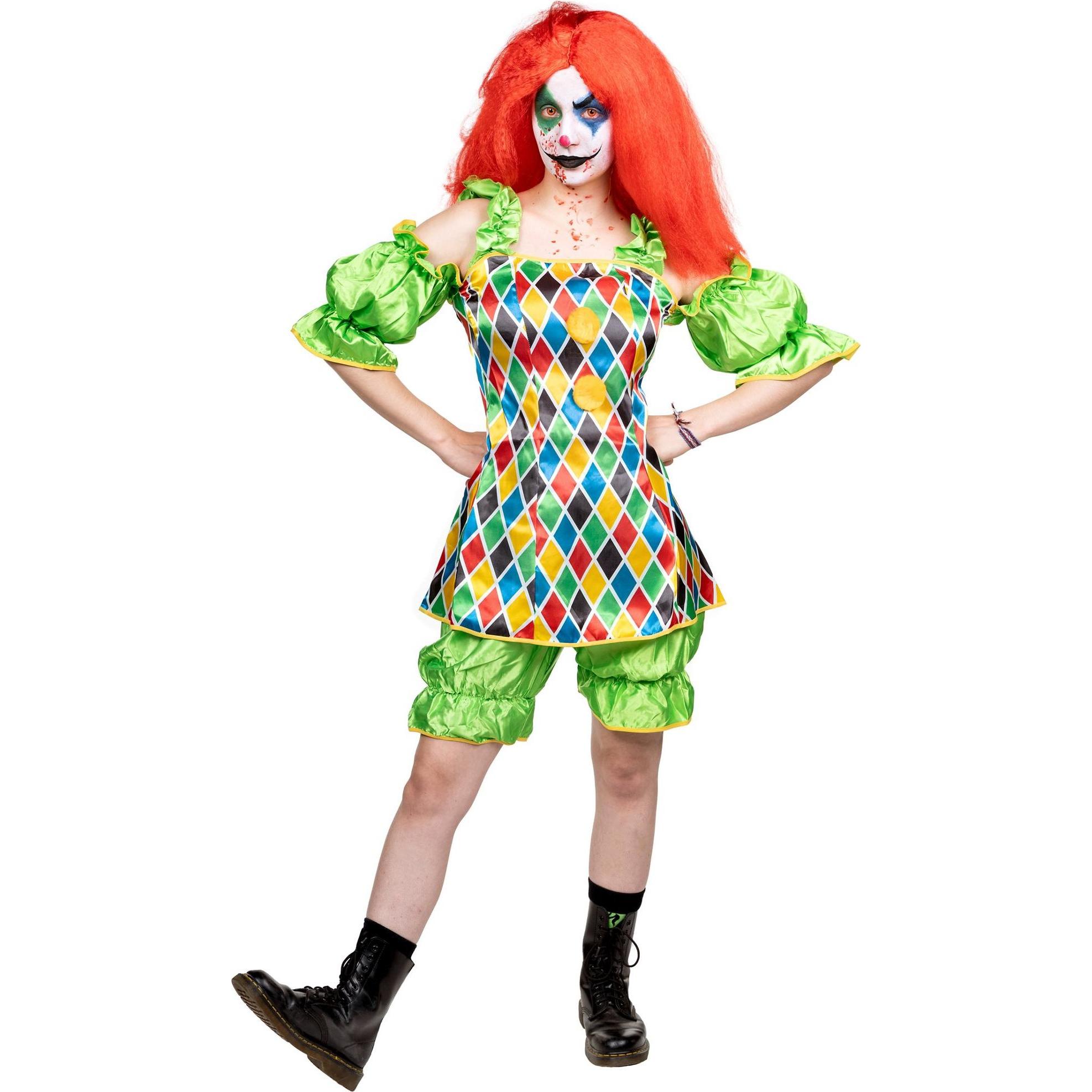 Metamorph Horror Clown Damen Kostüm - für Fasching Halloween (44, 45, 46)