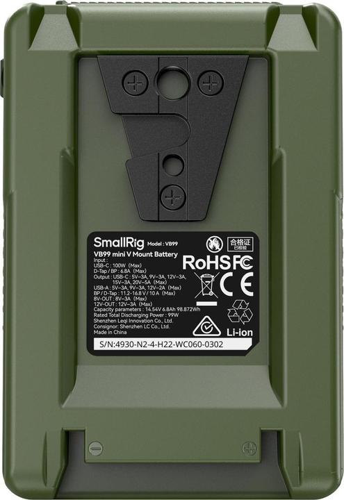 Image du produit SmallRig VB99 mini V Mount Batteryï¼Orangeï¼4929 (Batterie de l'appareil photo)
