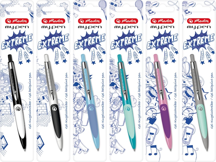 Produktbild Herlitz Kugelschreiber my.pen Schwarz Weiss Silber (Weiss, Schwarz, 1 x)