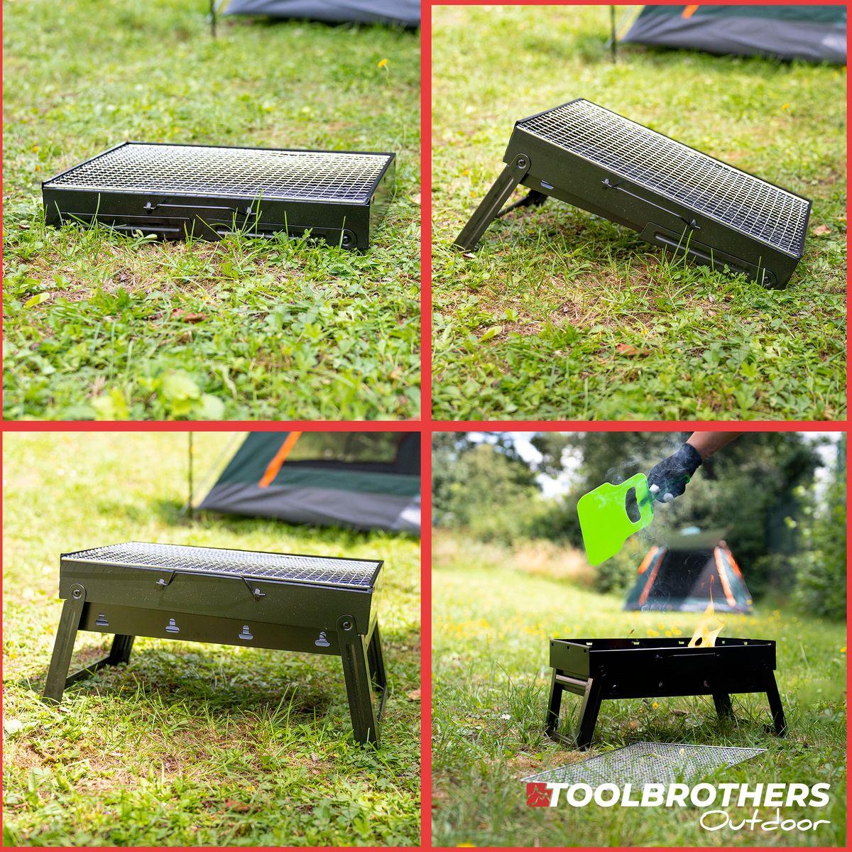 Thumbnail - Tool Brothers, Zubehör Druckluftwerkzeug, Toolbrothers Outdoor tragbarer Holzkohle Grill für Camping werkzeuglose Montag...