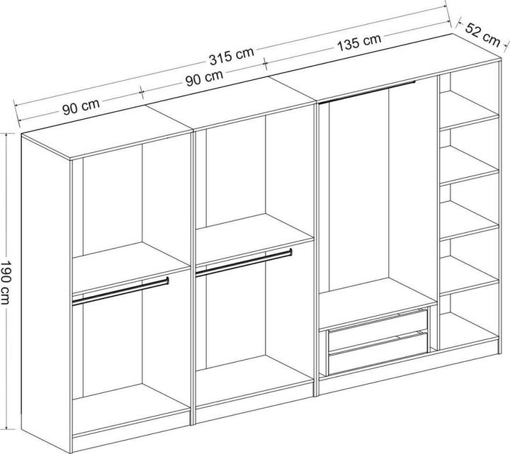 Actual product image Skye Decor Kaley (315 x 52 x 190 cm)