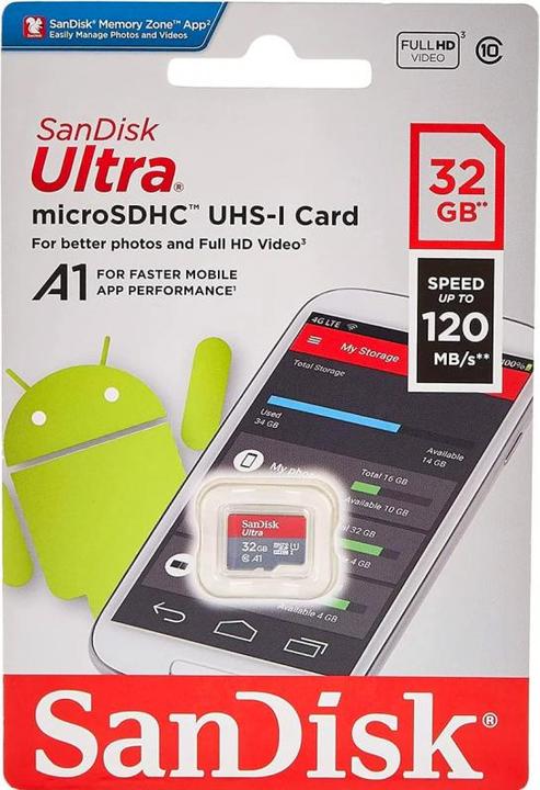Actual product image Sandisk Ultra (32 GB, microSDXC, U1, UHS-I)