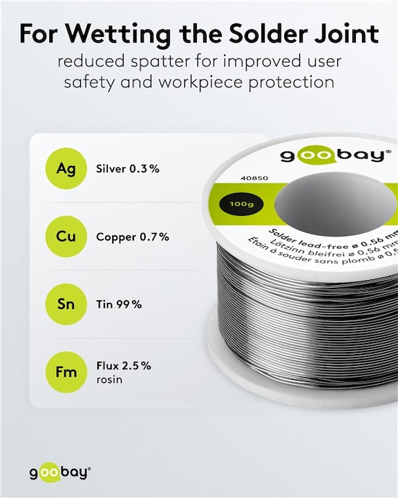 Immagine prodotto Goobay Saldatore professionale senza piombo, ø 0,56 mm, 100 g (Saldatura)