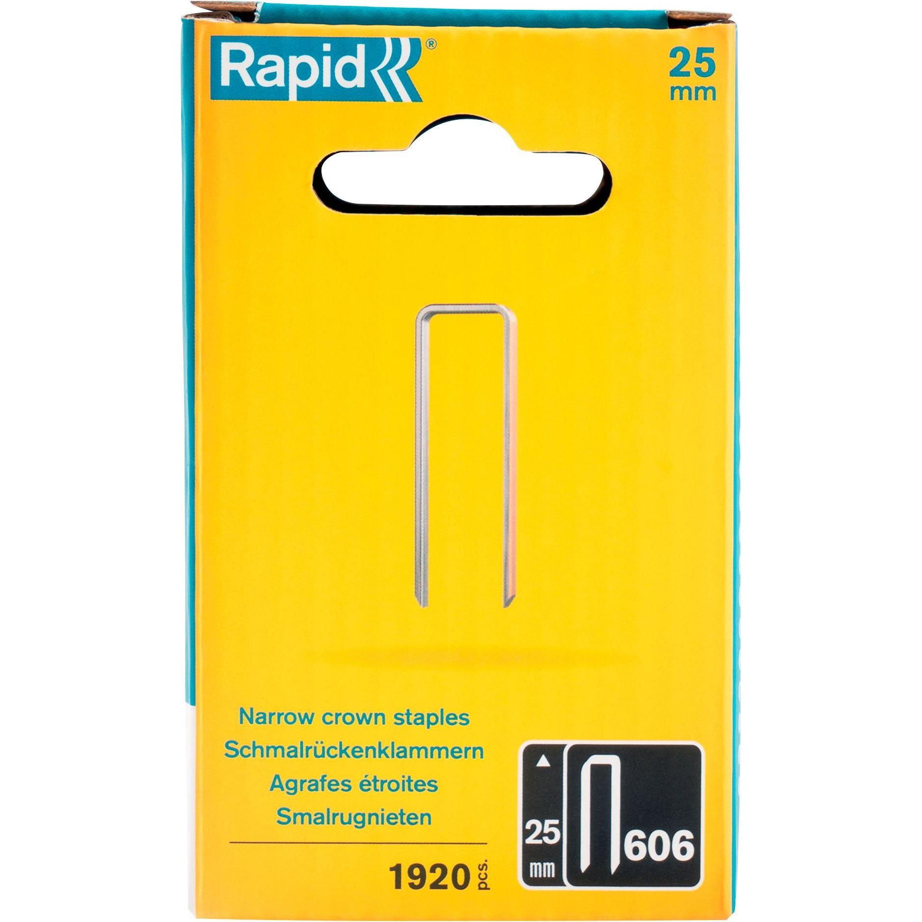Rapid, Tackerklammern + Tackernägel, Typ 606 Schmalrückenklammern 25 mm