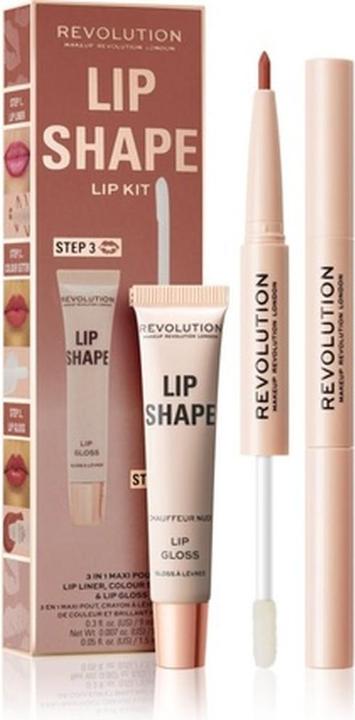 Makeup Revolution Lip Shape Kit - Chauffeur Nude, 1 Stück (Lippenpflege Set)