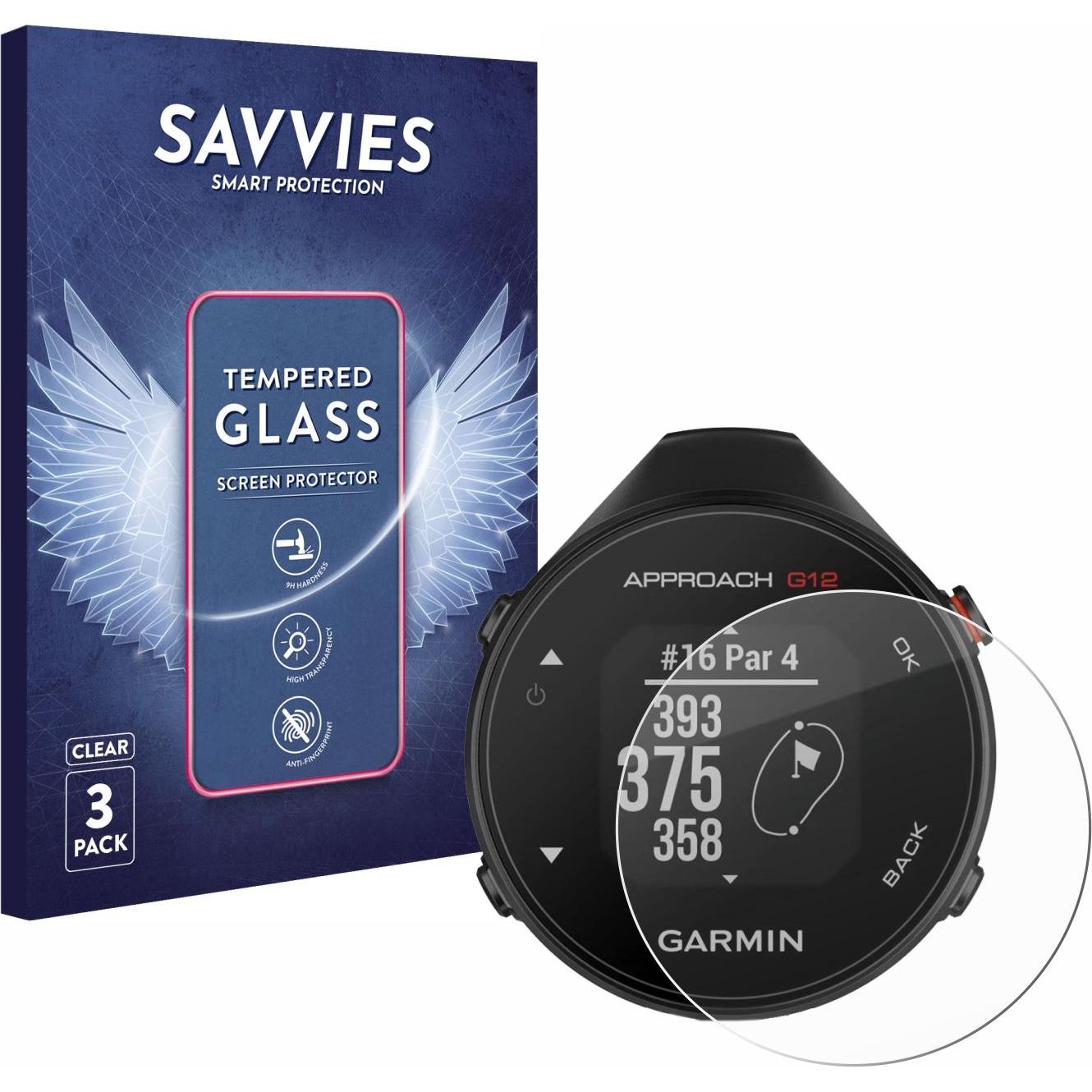 Savvies Panzerglas Hartglas Displayschutz, Smartwatch Schutzfolie, Transparent