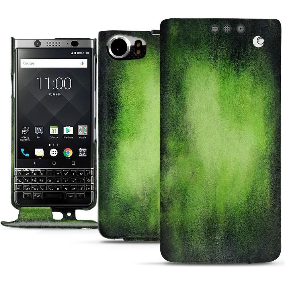 Noreve Lederschutzhülle vertikal (Blackberry KEYone), Smartphone Hülle, Grün