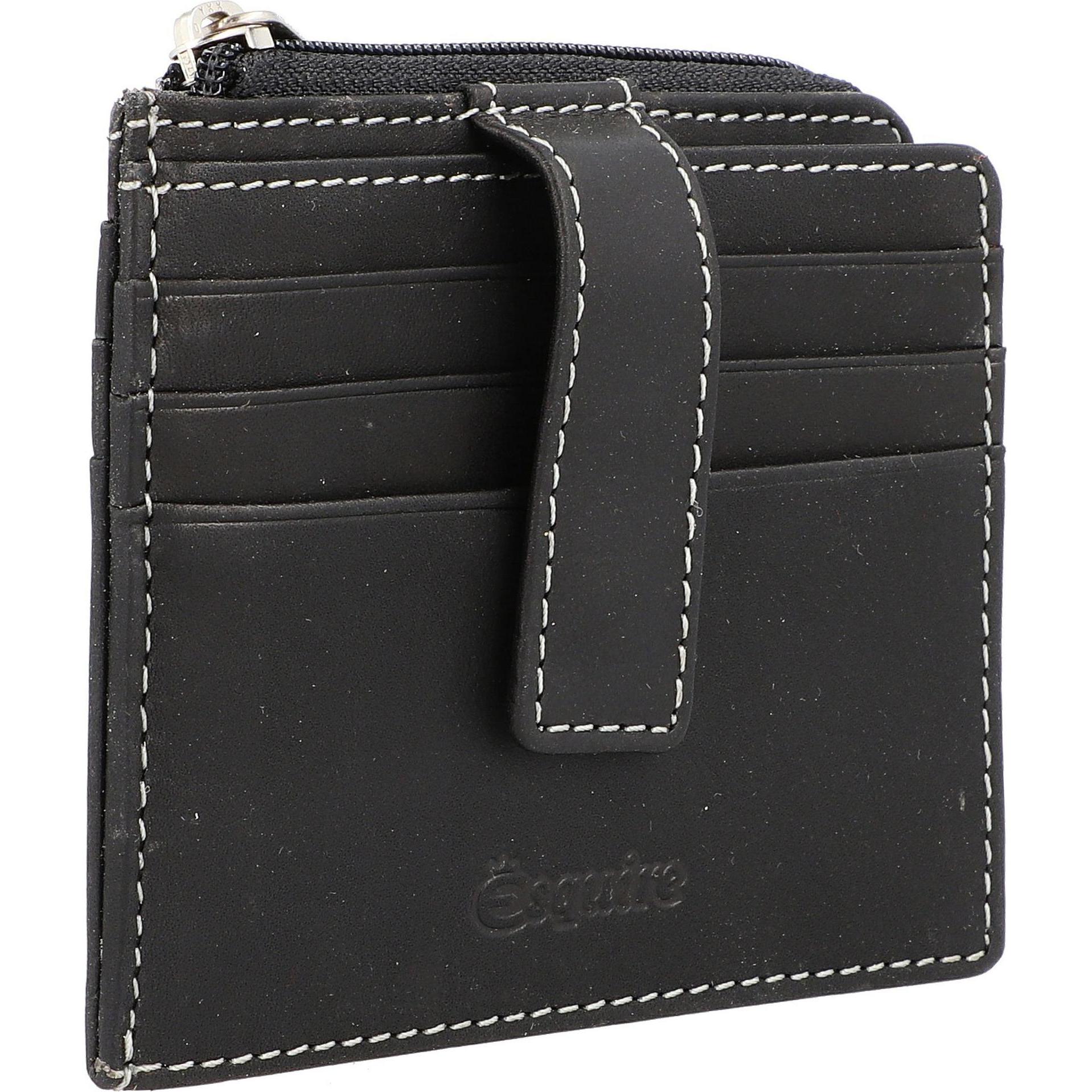 Esquire, Herren, Portemonnaie, Oslo Kreditkartenetui RFID Leder 10,5 cm, Schwarz