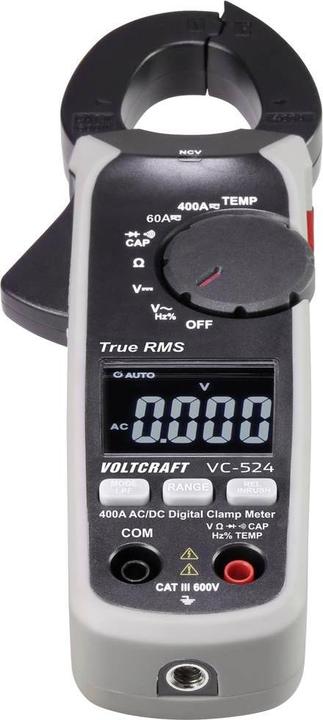 Actual product image Voltcraft VC-524 Current clamp digital CAT III 600V Display (Counts): 6000 (CAT III 600V, Pincer ammeter)