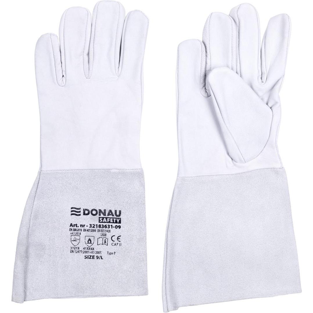 Donau Safety, Guanti di sicurezza, Guanti da lavoro, saldatura TIG, pelle di capra, taglia 10/XL, bianco (10, XL)