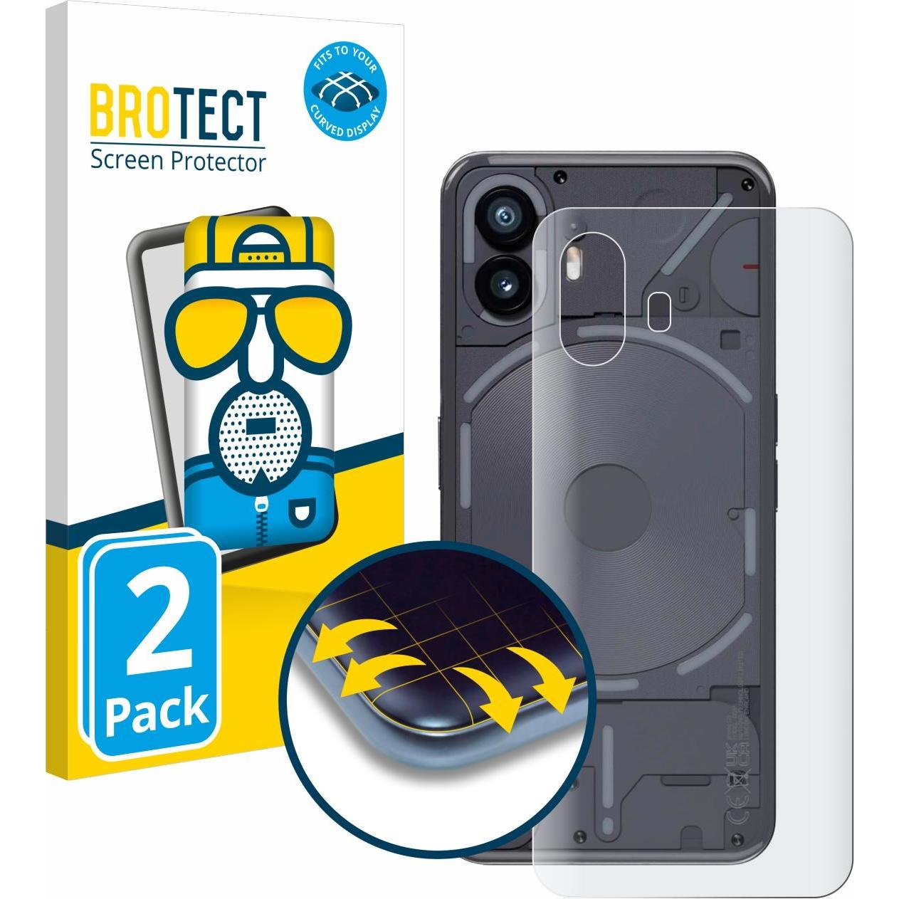 BROTECT Full-Cover Displayschutz Matt (2 Stück, Nothing Phone (2)), Smartphone Schutzfolie, Grau