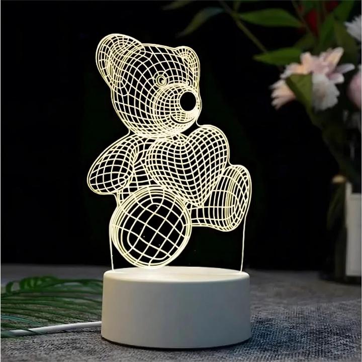 Immagine prodotto Extralink Home Lampada da notte Cuore d'orso 3d Illusione ottica per la camera da letto USB