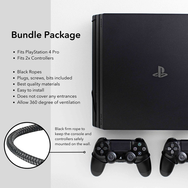 Actual product image Floating Grip Playstation 4 Pro and Controller Wall Mount (PS4)