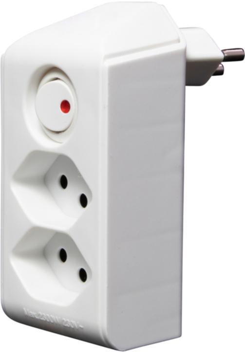 Image du produit Brennenstuhl cleverLINE fiche de dérivation double blanc avec interrupteur, orientable jusqu'à 300° (avec (Type 13, 2x)