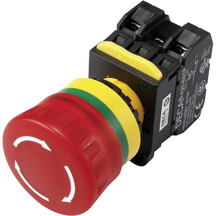 Deca A20L-V4E02Q6R Not-Aus-Schalter mit Kontaktelement 240 V/AC 6 A 2 Öffner IP6