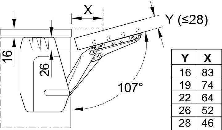 Actual product image Peka Metall High flap FREEflap mini
